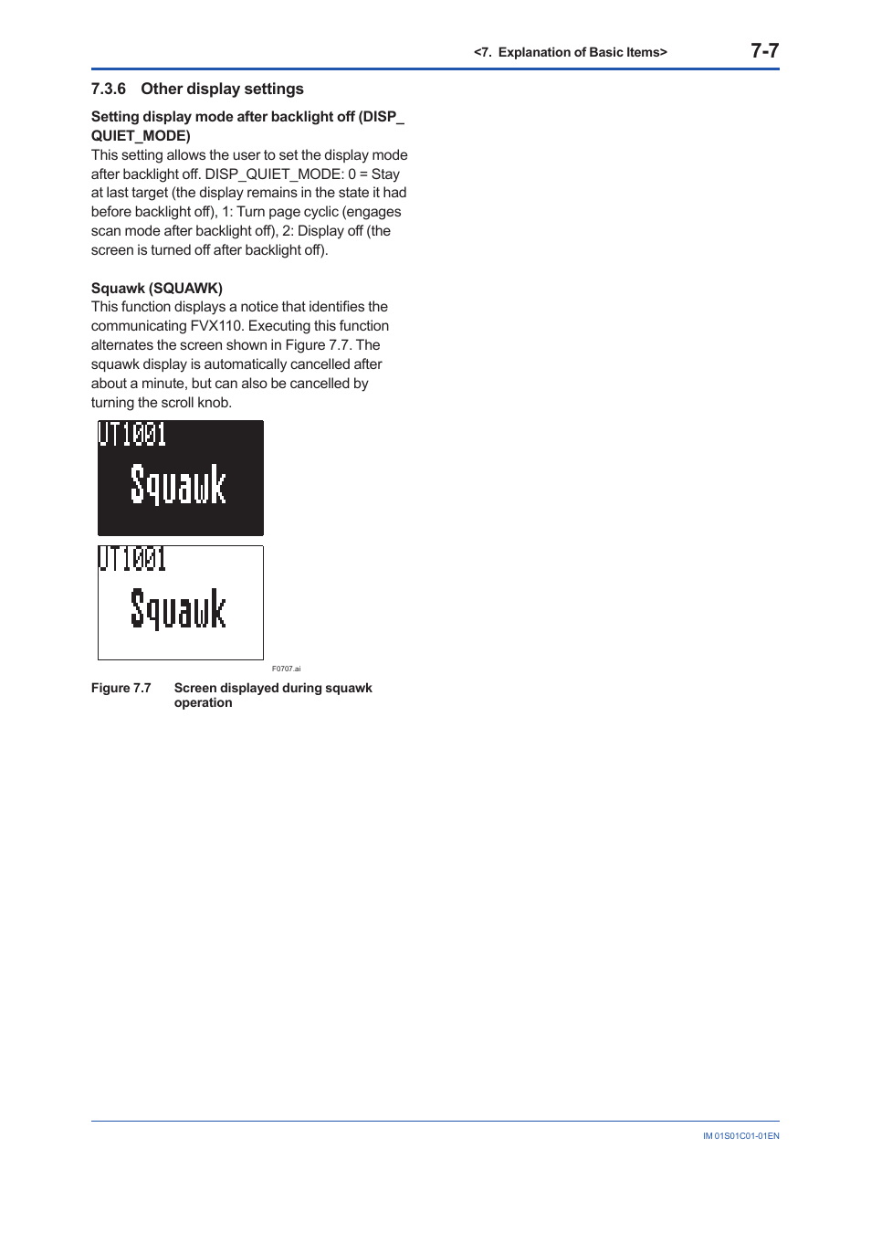 6 other display settings, Other display settings -7 | Yokogawa FVX110 User Manual | Page 50 / 164