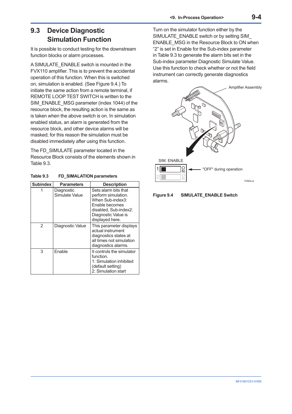 3 device diagnostic simulation function, Device diagnostic simulation function -4 | Yokogawa FVX110 User Manual | Page 67 / 164