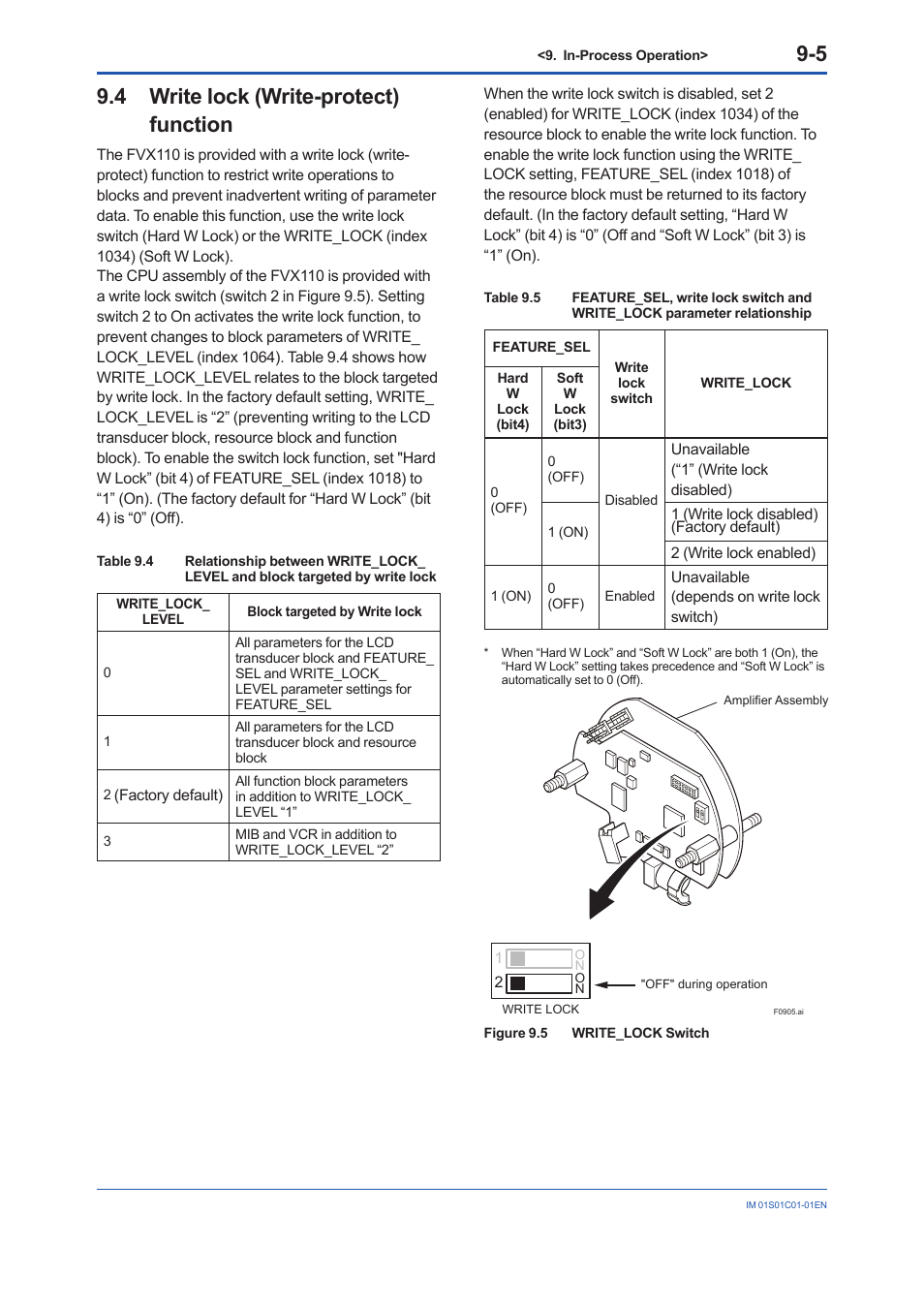 4 write lock (write-protect) function, Write lock (write-protect) function -5 | Yokogawa FVX110 User Manual | Page 68 / 164