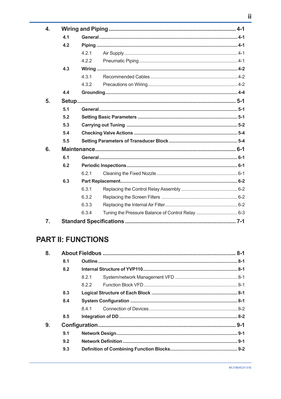 Part ii: functions | Yokogawa YVP110 User Manual | Page 3 / 161