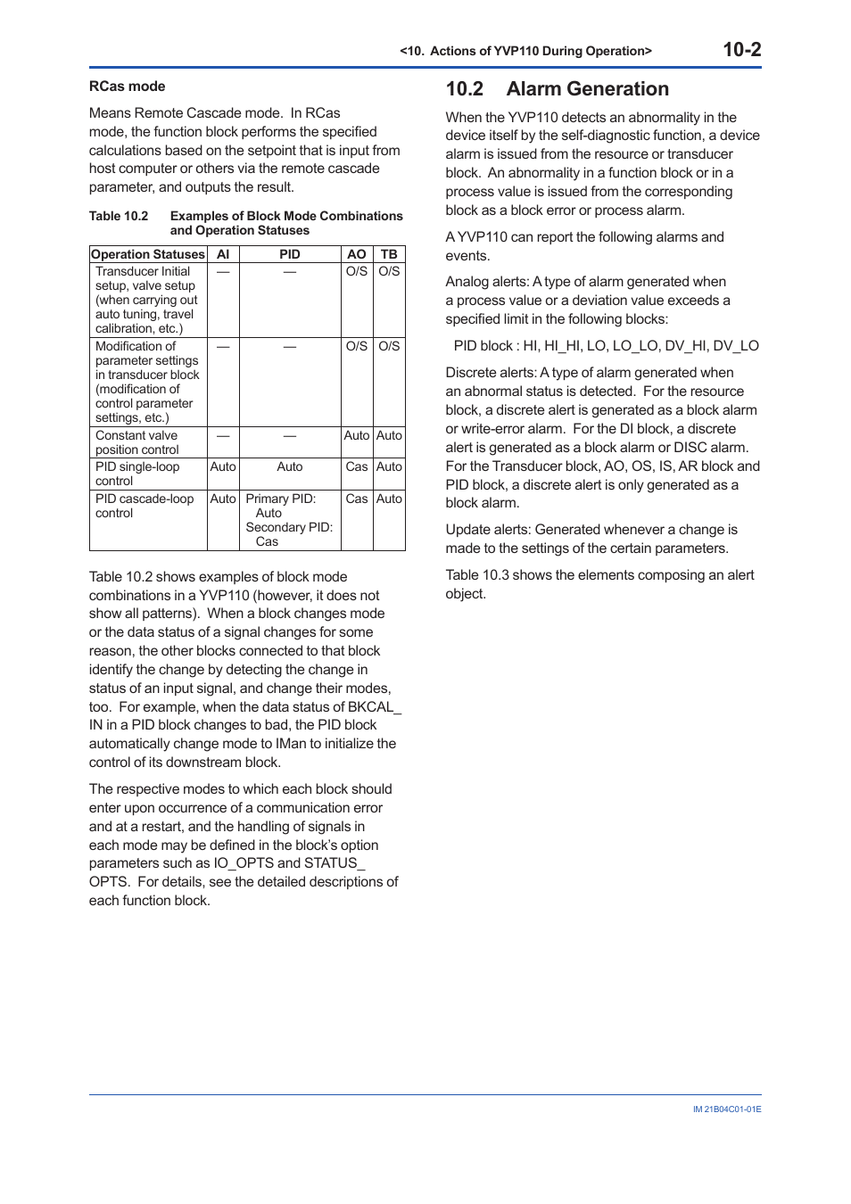 2 alarm generation, Alarm generation -2 | Yokogawa YVP110 User Manual | Page 64 / 161