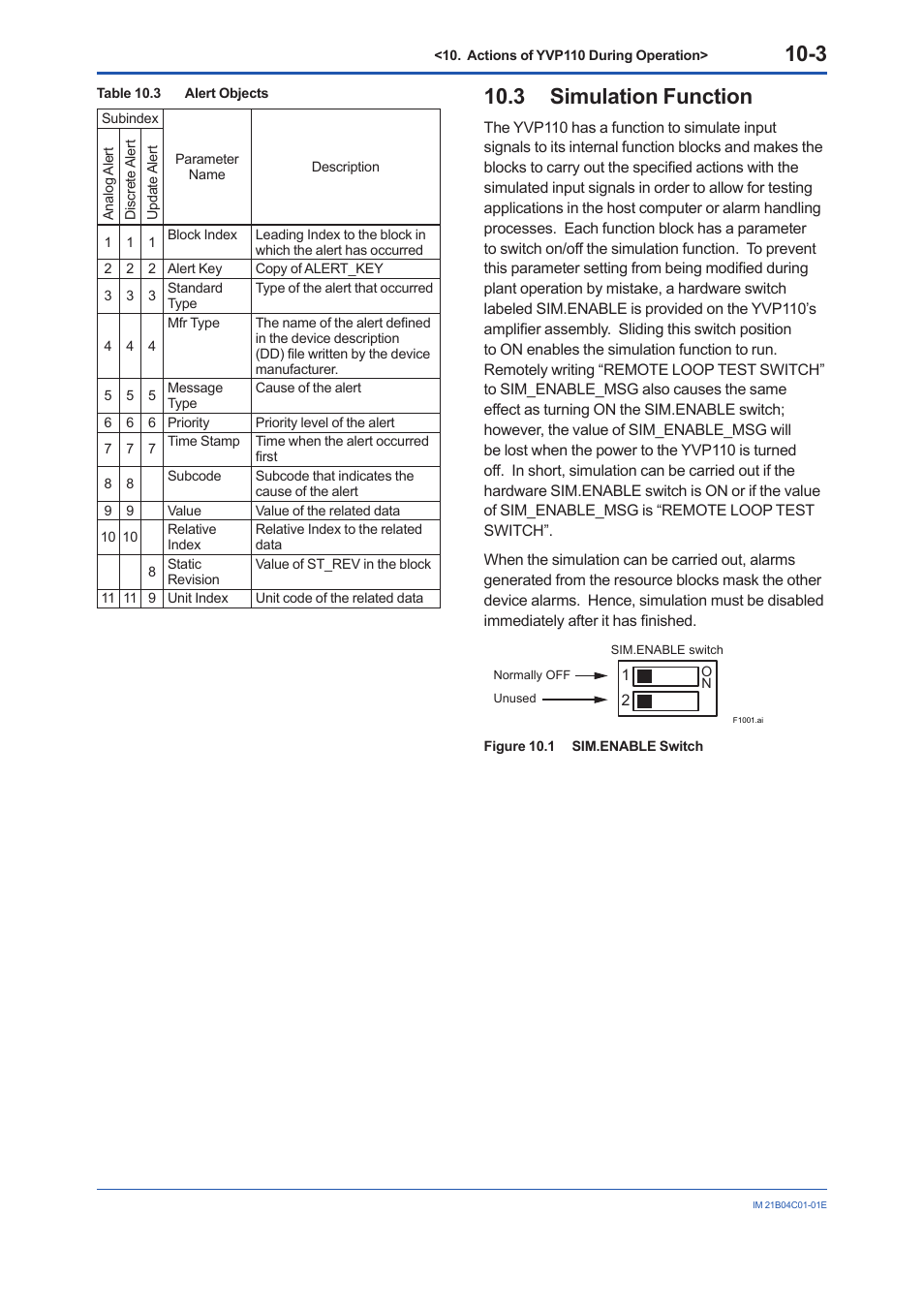 3 simulation function, Simulation function -3 | Yokogawa YVP110 User Manual | Page 65 / 161