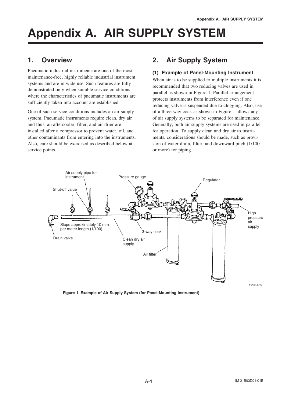 Appendix a. air supply system, Overview, Air supply system | Yokogawa PK200 User Manual | Page 29 / 42