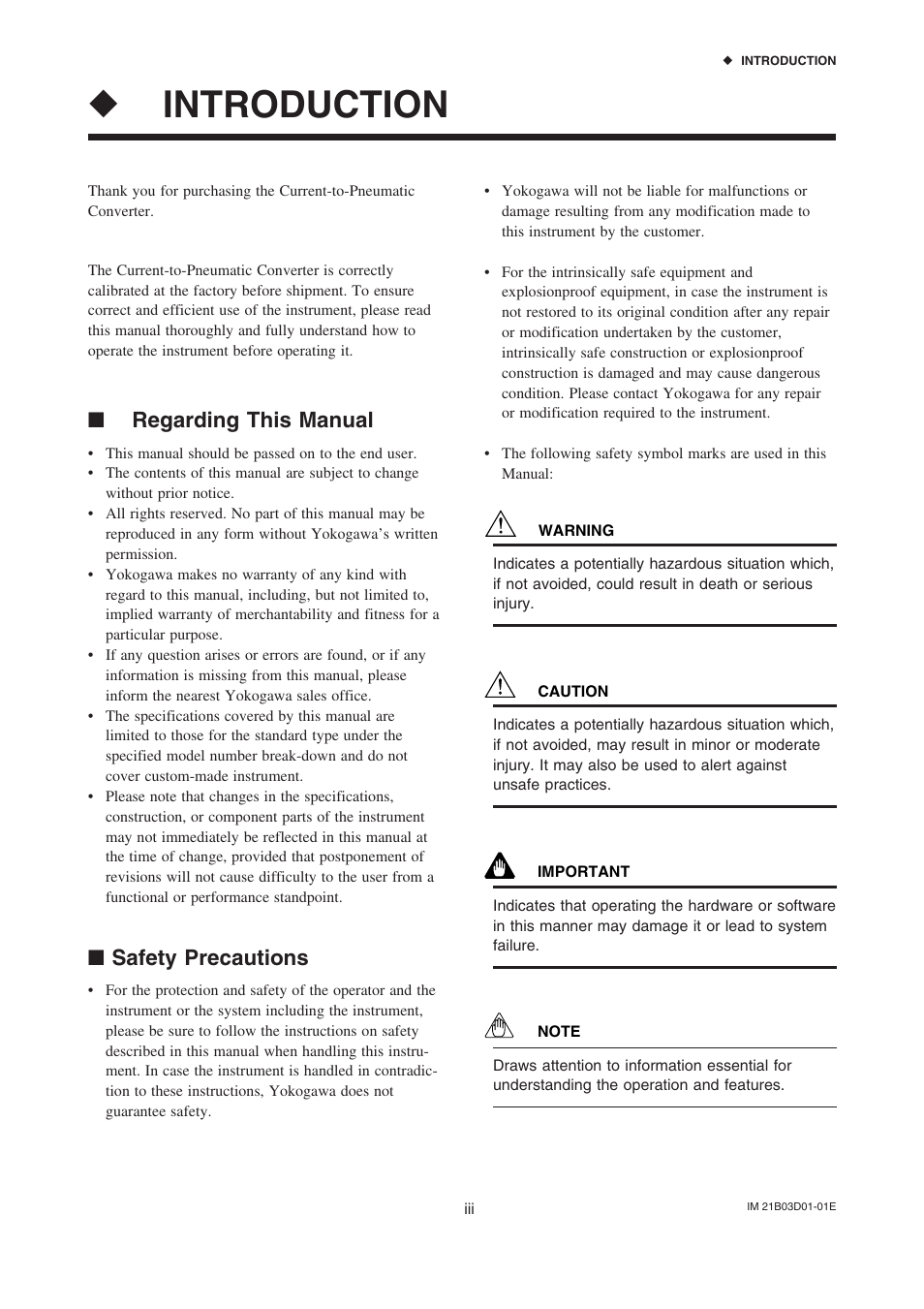 Introduction, Regarding this manual, Safety precautions | Yokogawa PK200 User Manual | Page 4 / 42