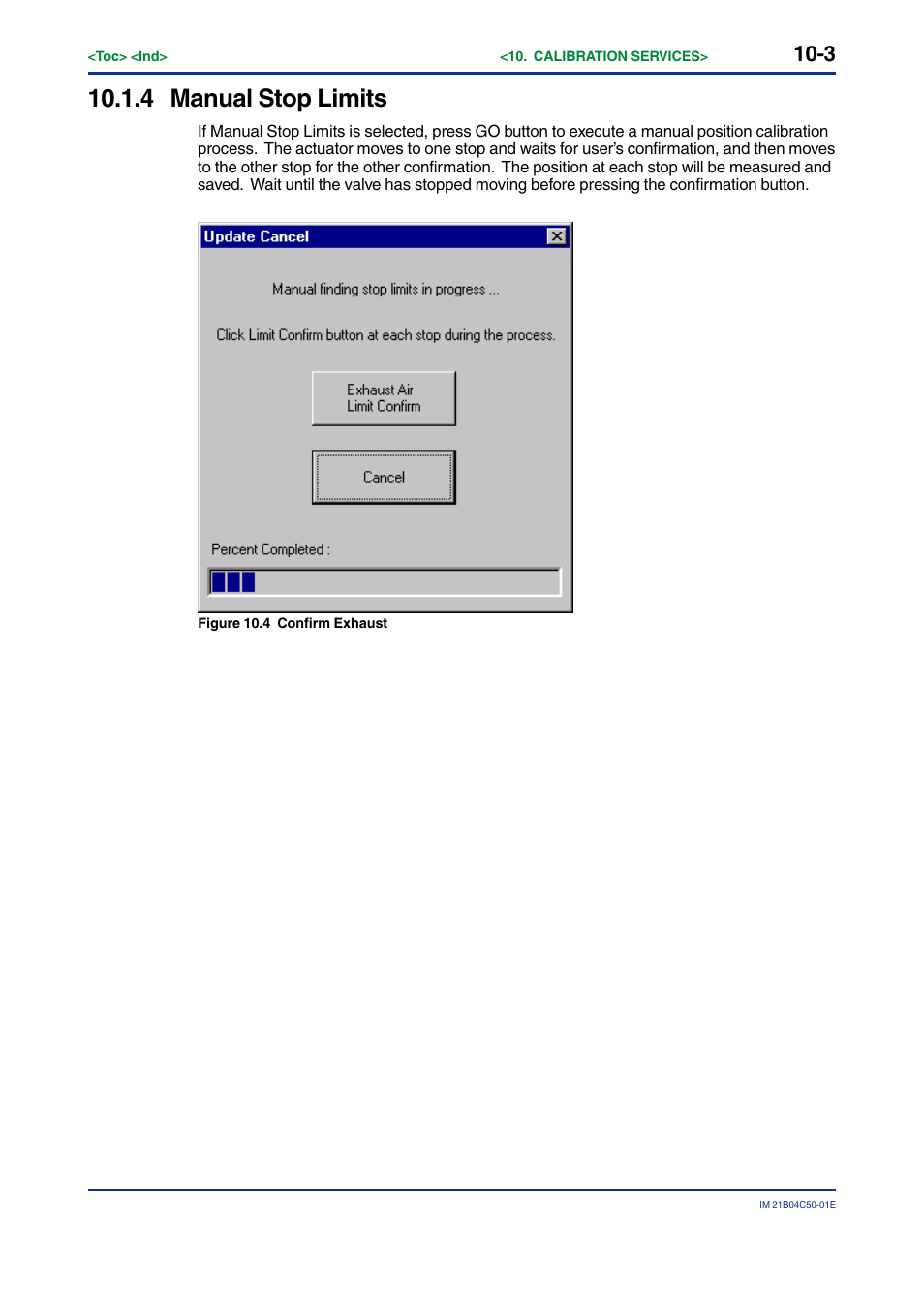 4 manual stop limits, Manual stop limits -3 | Yokogawa YVP20S User Manual | Page 101 / 177