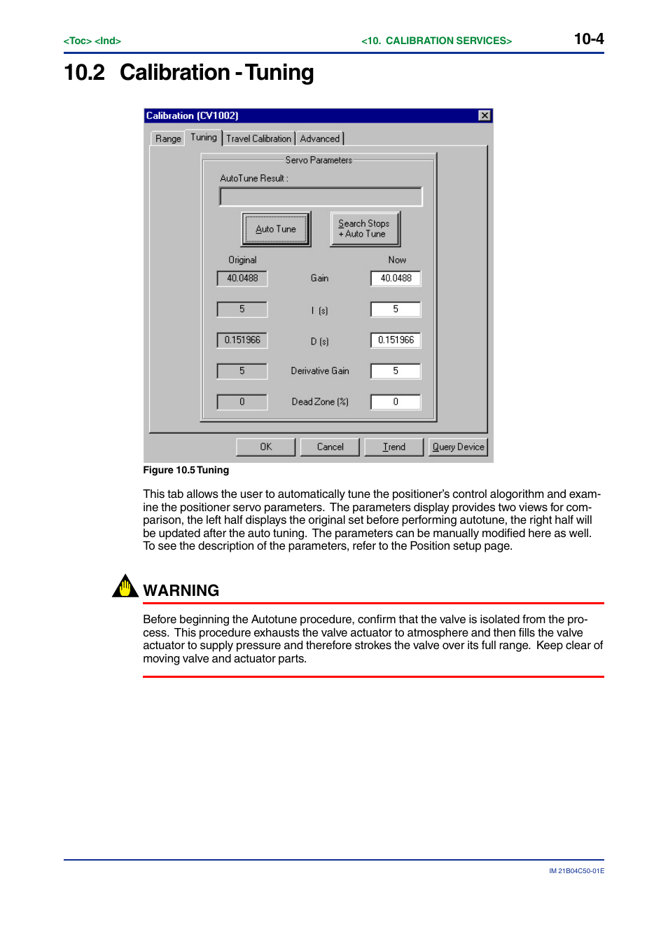 2 calibration - tuning, Calibration - tuning -4, Warning | Yokogawa YVP20S User Manual | Page 102 / 177