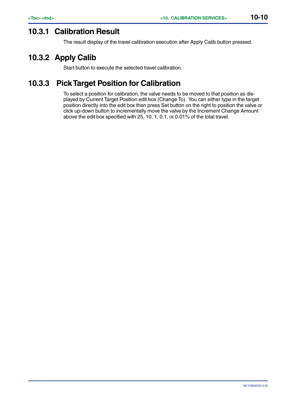 1 calibration result, 2 apply calib, 3 pick target position for calibration | Calibration result -10, Apply calib -10, Pick target position for calibration -10 | Yokogawa YVP20S User Manual | Page 108 / 177