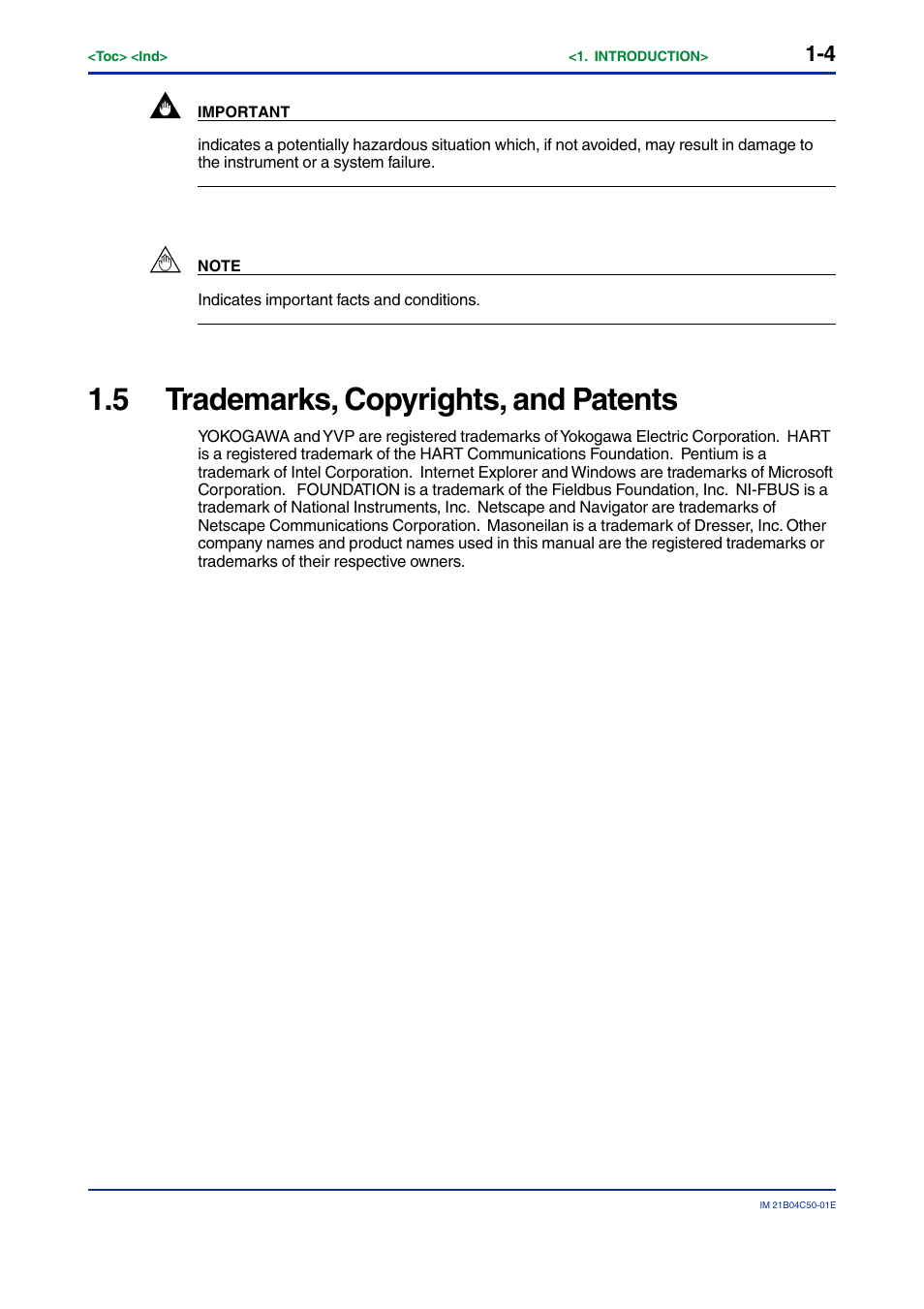 5 trademarks, copyrights, and patents, Trademarks, copyrights, and patents -4 | Yokogawa YVP20S User Manual | Page 11 / 177