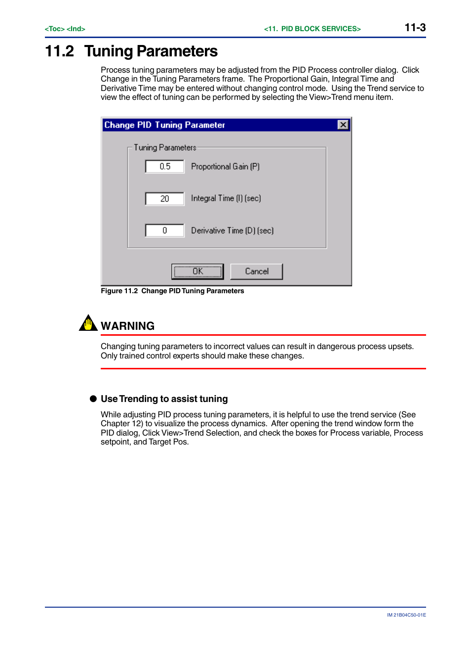 2 tuning parameters, Tuning parameters -3, Warning | Yokogawa YVP20S User Manual | Page 114 / 177