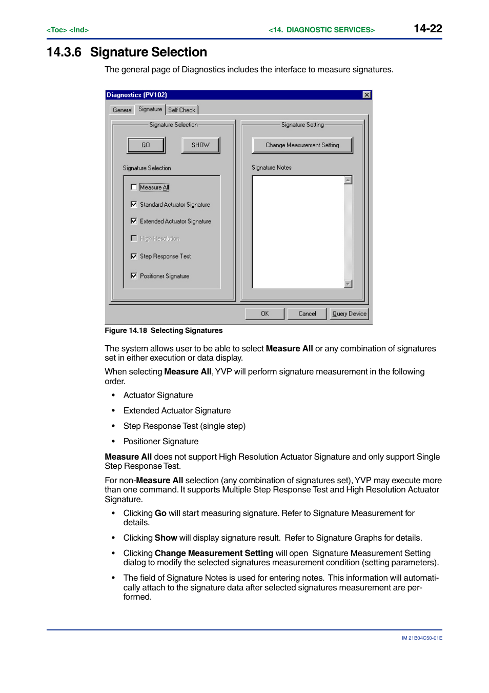 6 signature selection, Signature selection -22 | Yokogawa YVP20S User Manual | Page 148 / 177