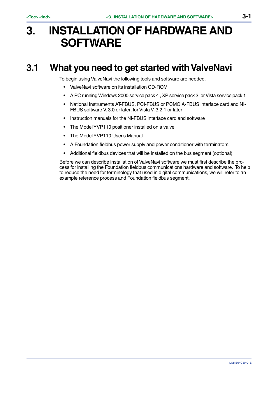 Installation of hardware and software, 1 what you need to get started with valvenavi, Installation of hardware and software -1 | What you need to get started with valvenavi -1 | Yokogawa YVP20S User Manual | Page 15 / 177