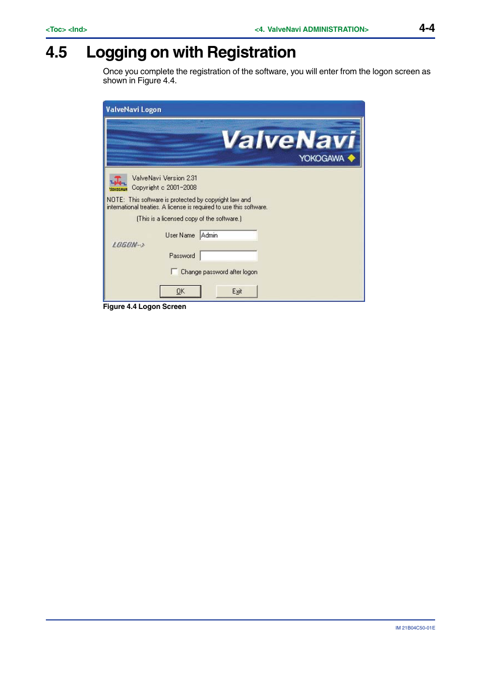5 logging on with registration, Logging on with registration -4 | Yokogawa YVP20S User Manual | Page 25 / 177