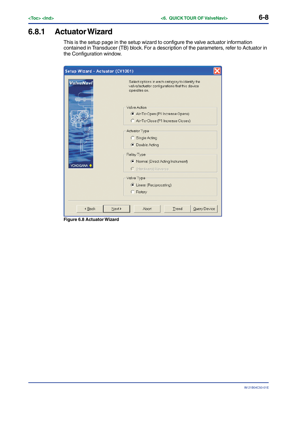 1 actuator wizard, Actuator wizard -8 | Yokogawa YVP20S User Manual | Page 49 / 177