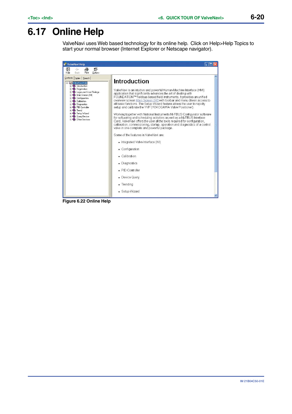 17 online help, Online help -20 | Yokogawa YVP20S User Manual | Page 61 / 177