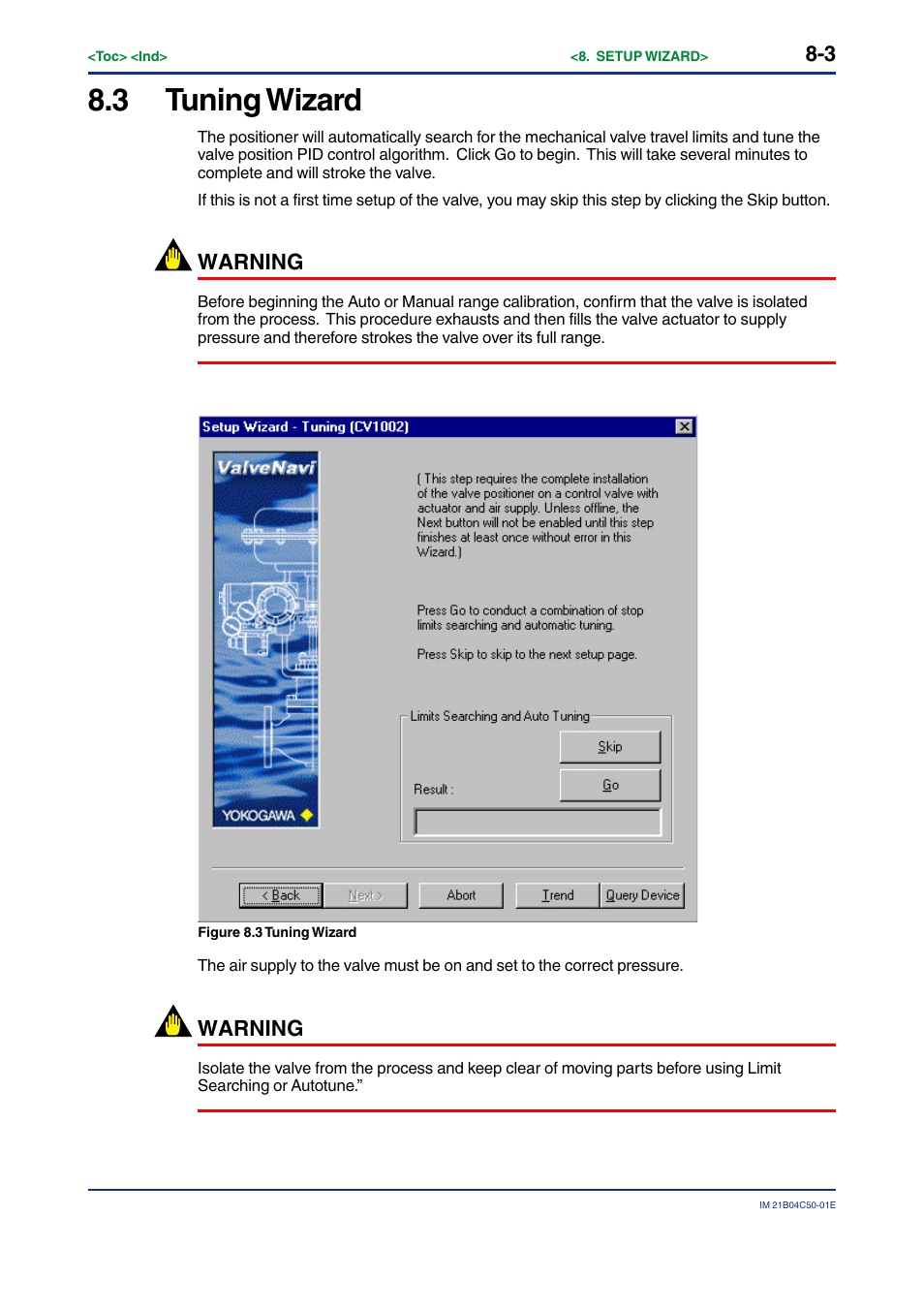 3 tuning wizard, Tuning wizard -3 | Yokogawa YVP20S User Manual | Page 72 / 177