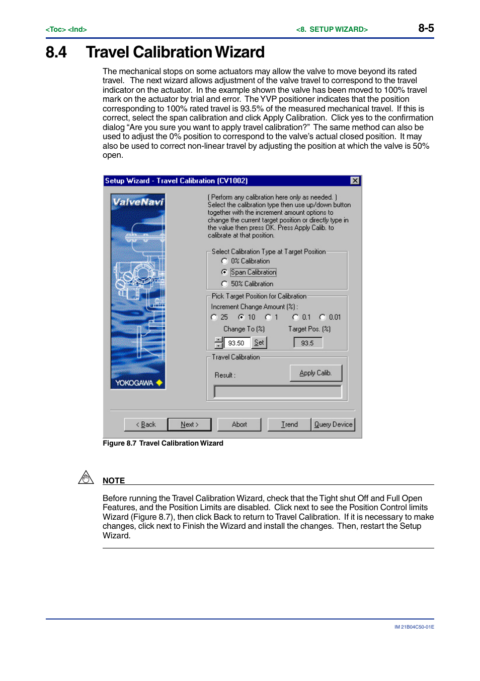 4 travel calibration wizard, Travel calibration wizard -5 | Yokogawa YVP20S User Manual | Page 74 / 177