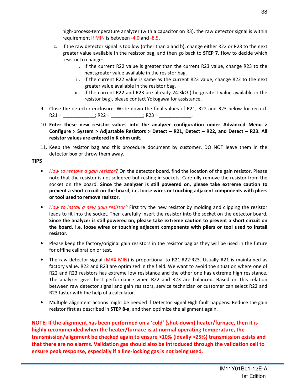 Yokogawa In-Situ Gas Analyzer TDLS200 User Manual | Page 38 / 39