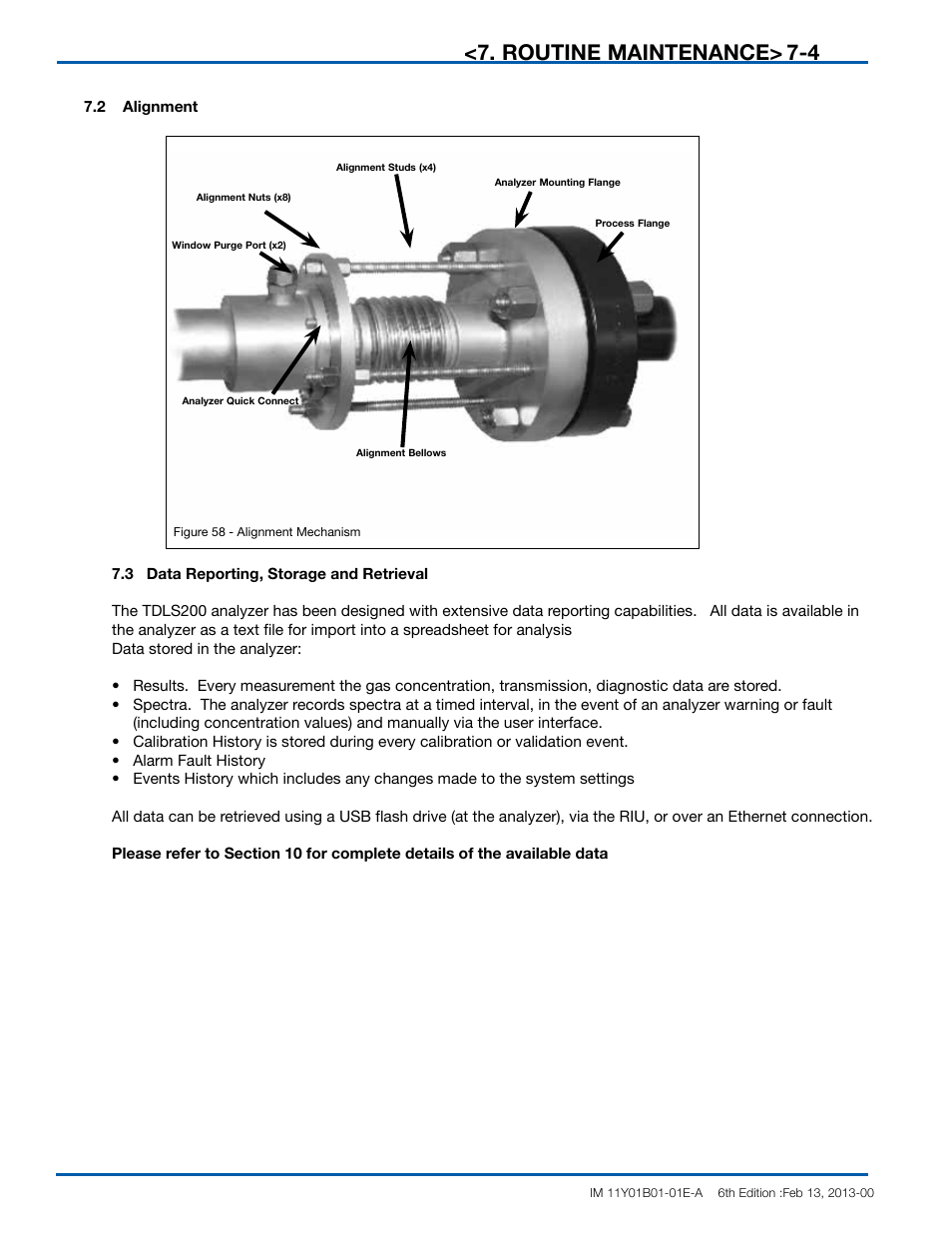 Routine maintenance, 2 alignment 5.3 analog signal field loop check | Yokogawa In-Situ Gas Analyzer TDLS200 User Manual | Page 100 / 144