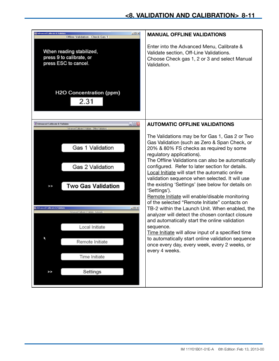 Validation and calibration | Yokogawa In-Situ Gas Analyzer TDLS200 User Manual | Page 111 / 144
