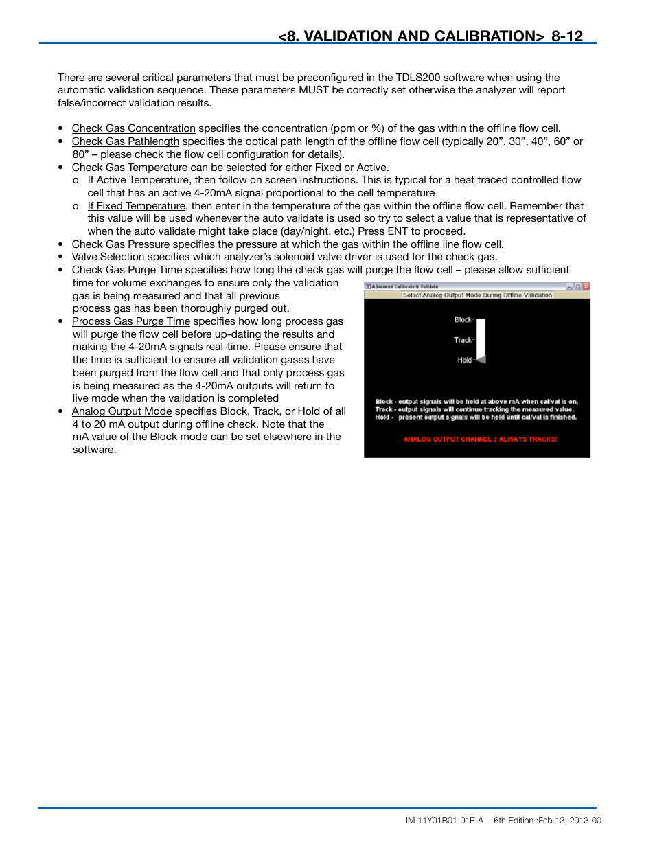 Validation and calibration | Yokogawa In-Situ Gas Analyzer TDLS200 User Manual | Page 112 / 144