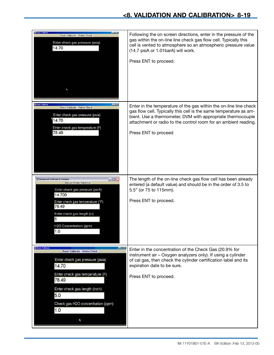 Validation and calibration | Yokogawa In-Situ Gas Analyzer TDLS200 User Manual | Page 119 / 144