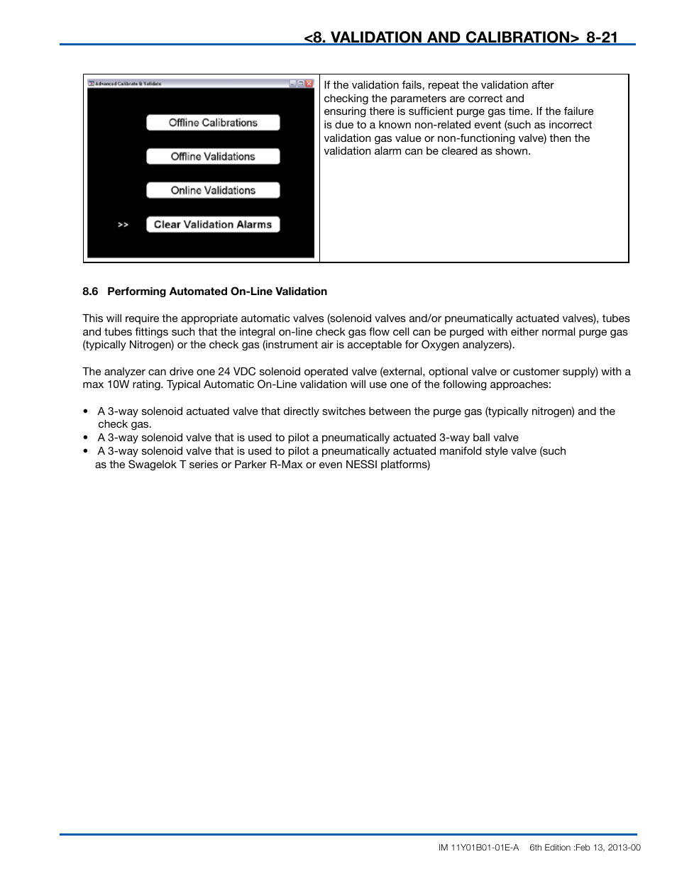 Validation and calibration | Yokogawa In-Situ Gas Analyzer TDLS200 User Manual | Page 121 / 144