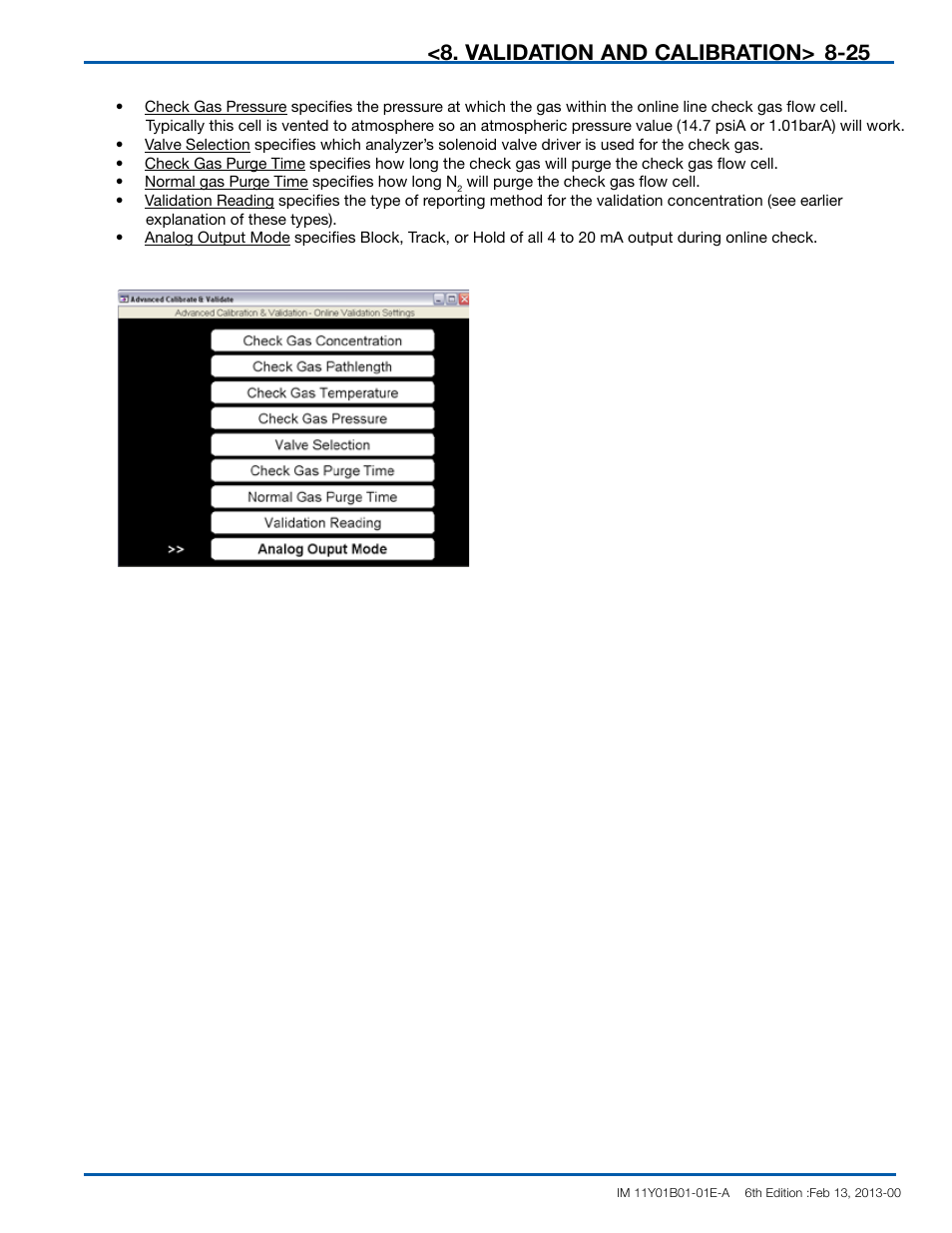 Validation and calibration | Yokogawa In-Situ Gas Analyzer TDLS200 User Manual | Page 125 / 144