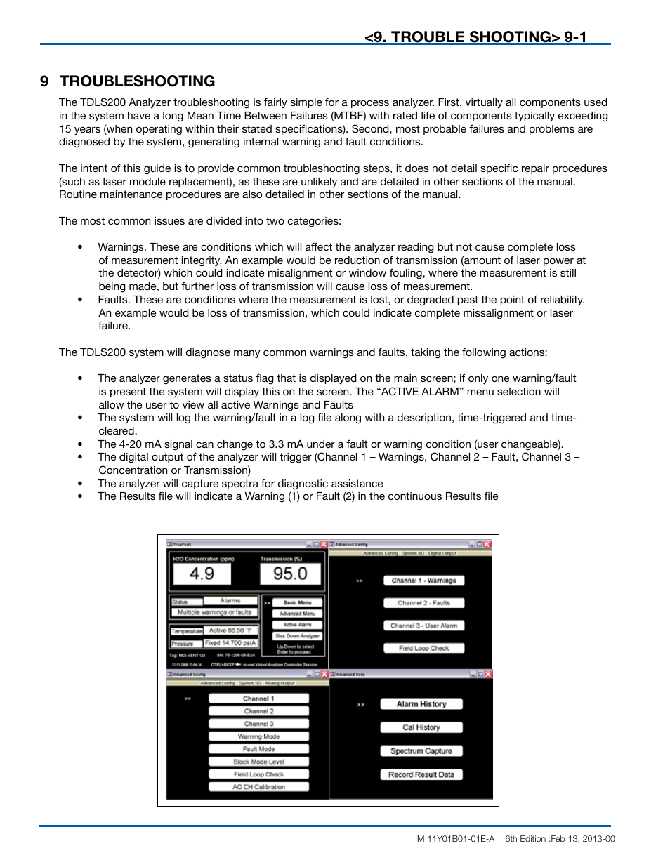 Trouble shooting, 9 troubleshooting | Yokogawa In-Situ Gas Analyzer TDLS200 User Manual | Page 126 / 144