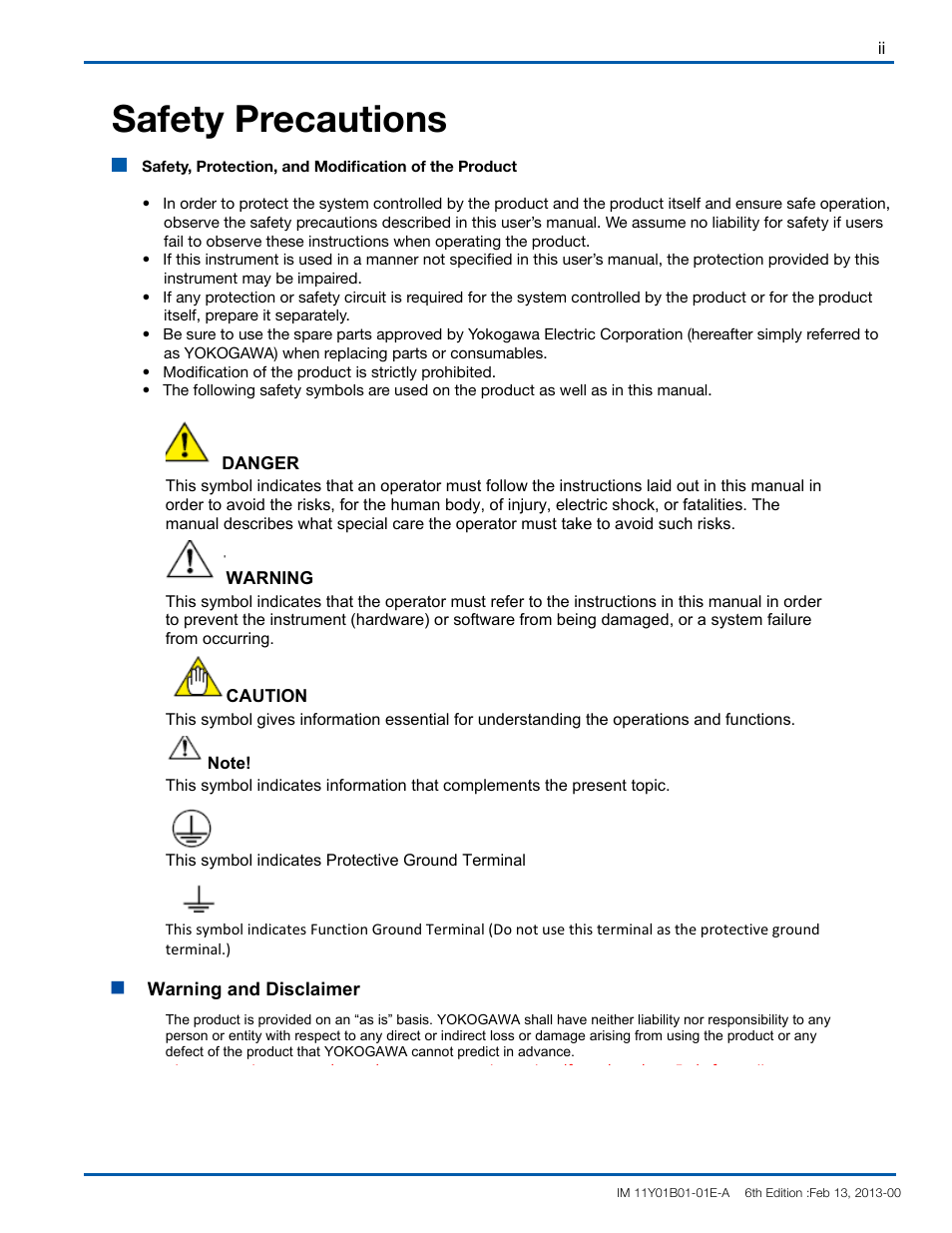 Safety precautions | Yokogawa In-Situ Gas Analyzer TDLS200 User Manual | Page 3 / 144