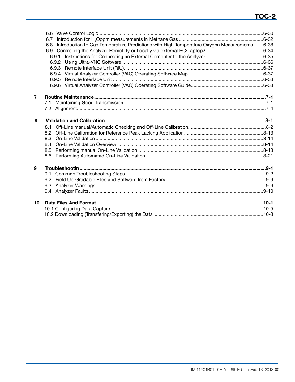 Toc-1 toc-2 | Yokogawa In-Situ Gas Analyzer TDLS200 User Manual | Page 7 / 144