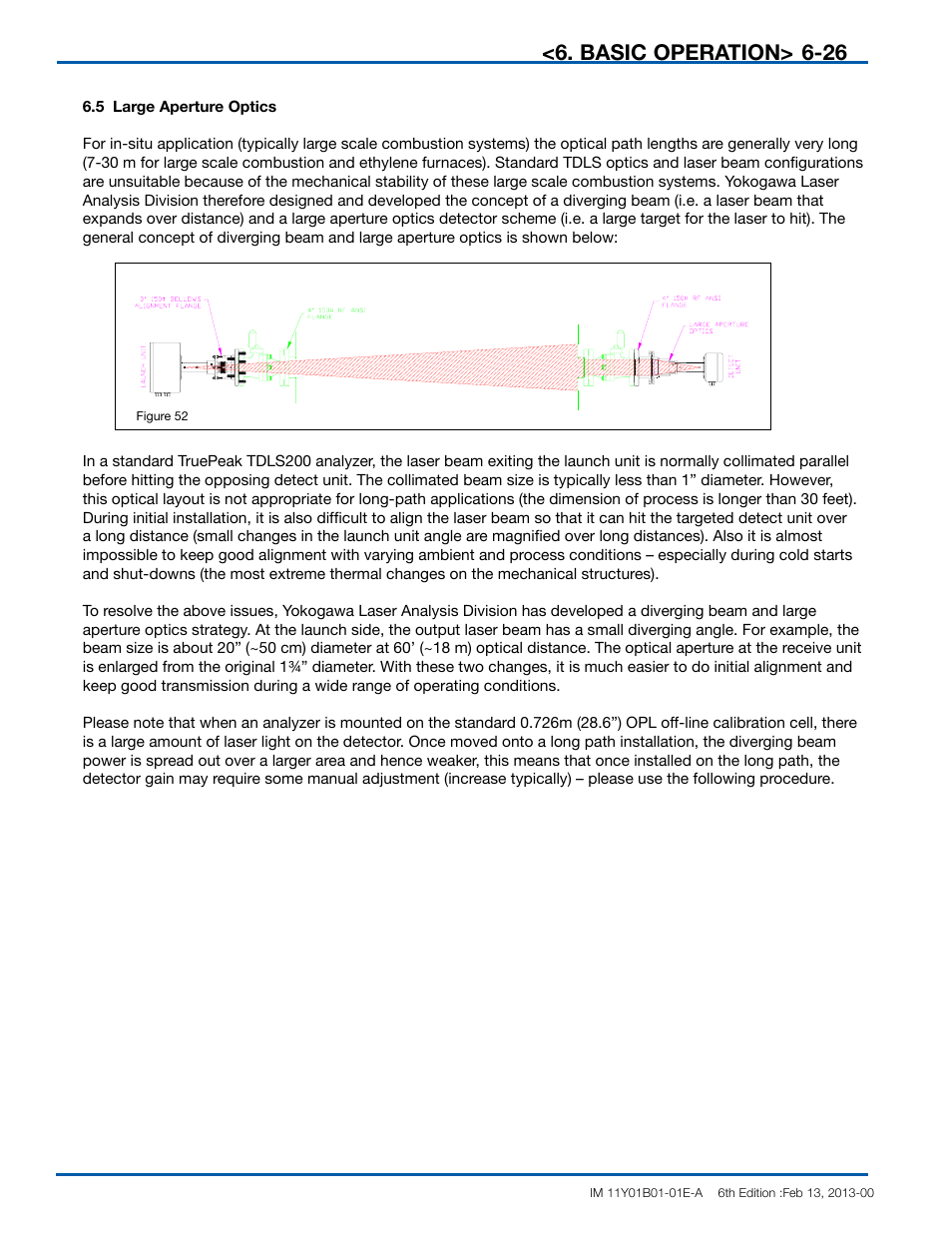 Basic operation, 6 large aperture optics | Yokogawa In-Situ Gas Analyzer TDLS200 User Manual | Page 82 / 144