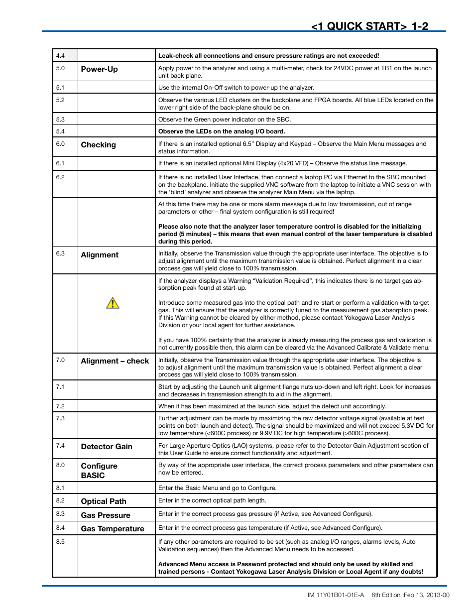 1 quick start | Yokogawa In-Situ Gas Analyzer TDLS200 User Manual | Page 9 / 144