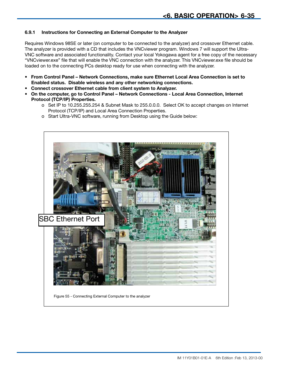 Sbc ethernet port, Basic operation | Yokogawa In-Situ Gas Analyzer TDLS200 User Manual | Page 91 / 144