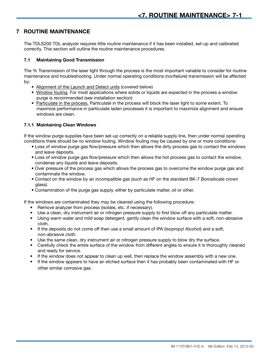 Routine maintenance | Yokogawa In-Situ Gas Analyzer TDLS200 User Manual | Page 97 / 144