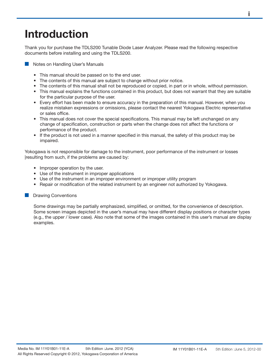 Introduction | Yokogawa In-Situ Gas Analyzer TDLS200 User Manual | Page 3 / 40