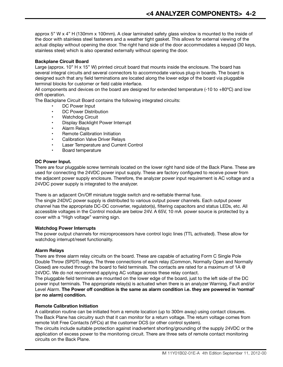 4 analyzer components> 4-2 | Yokogawa Extractive Oxygen Gas Analyzer TDLS220 User Manual | Page 17 / 84