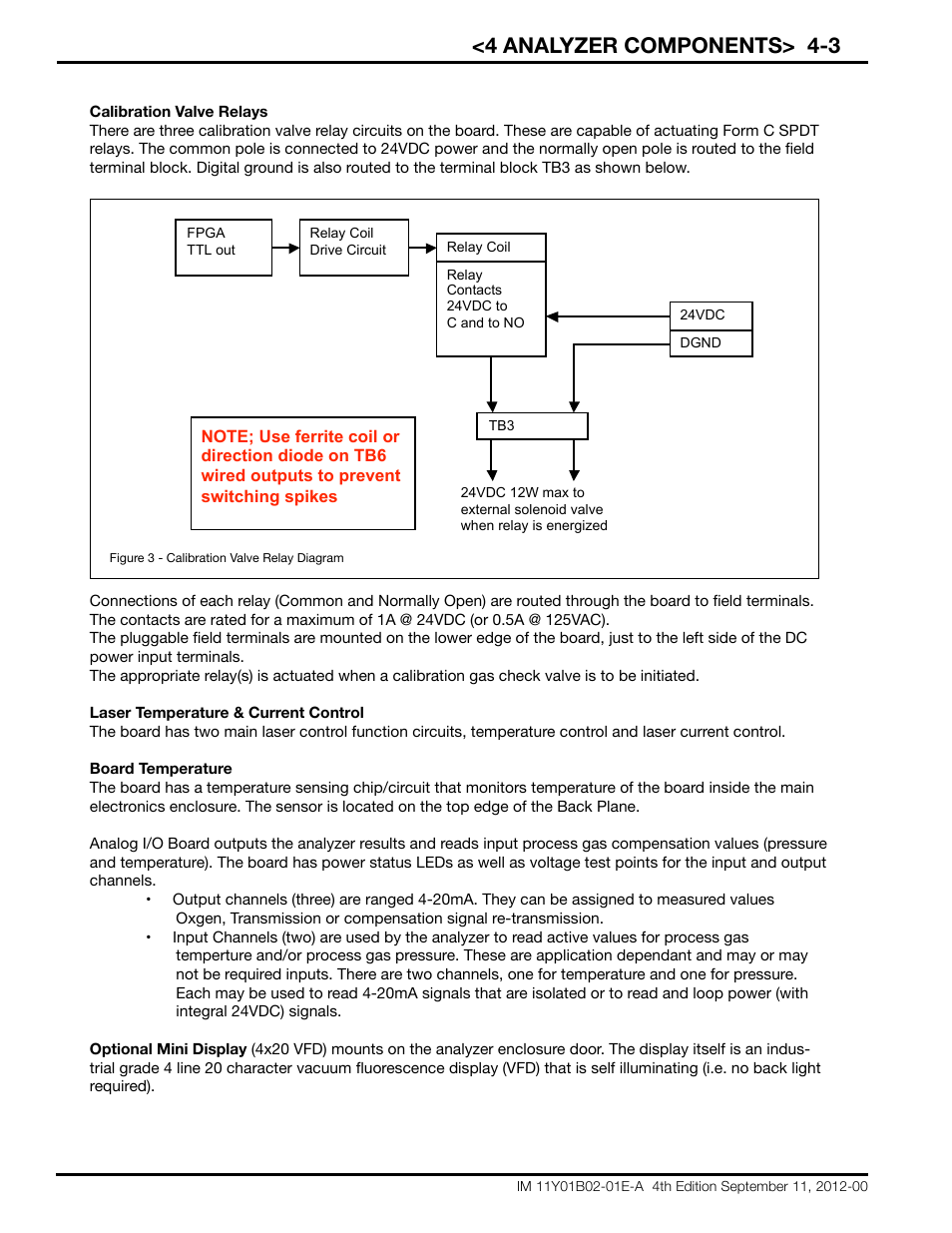 4 analyzer components> 4-3 | Yokogawa Extractive Oxygen Gas Analyzer TDLS220 User Manual | Page 18 / 84