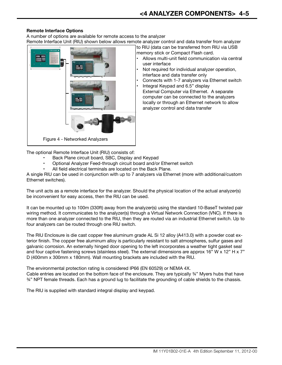 4 analyzer components> 4-5 | Yokogawa Extractive Oxygen Gas Analyzer TDLS220 User Manual | Page 20 / 84