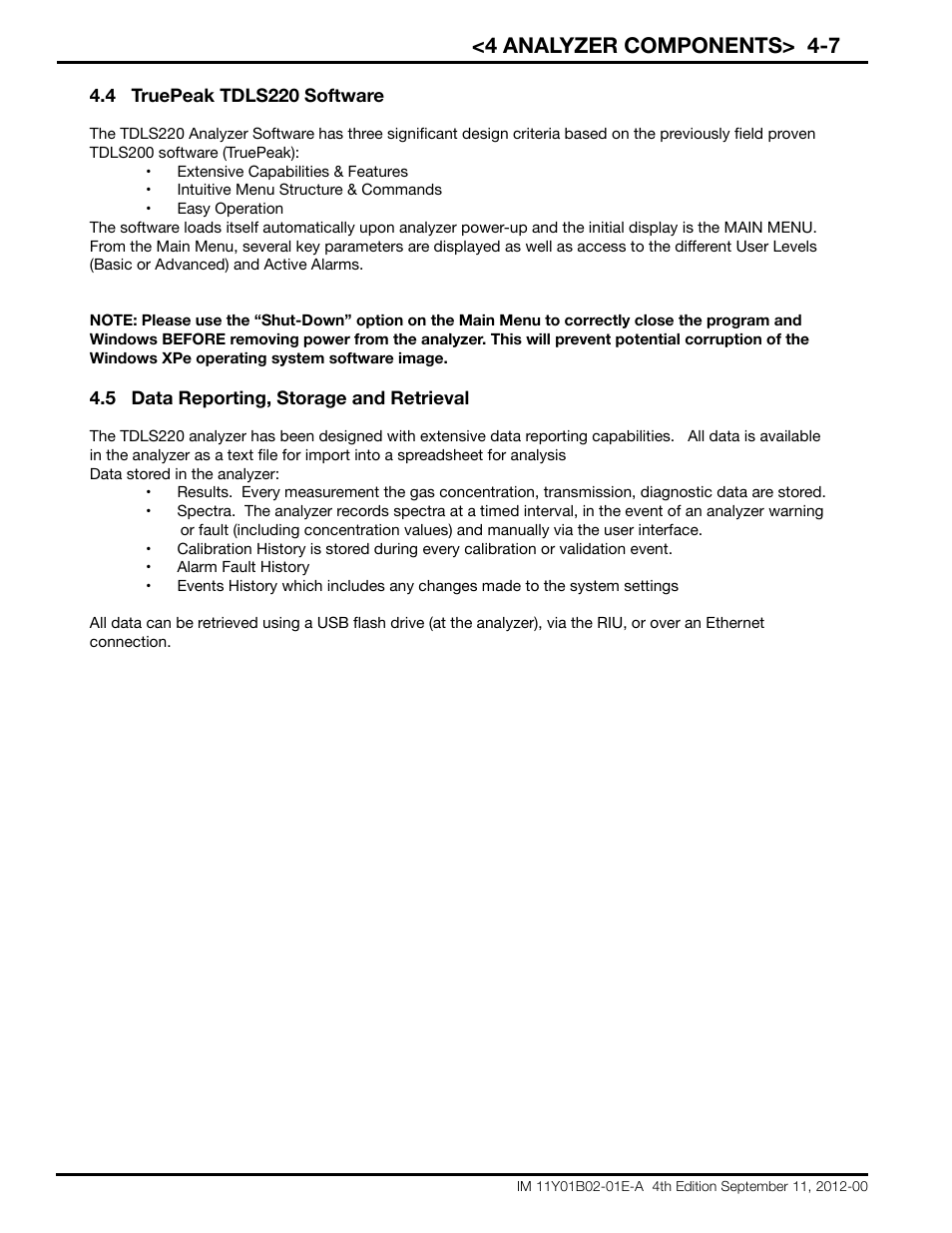 4 analyzer components> 4-7 | Yokogawa Extractive Oxygen Gas Analyzer TDLS220 User Manual | Page 22 / 84