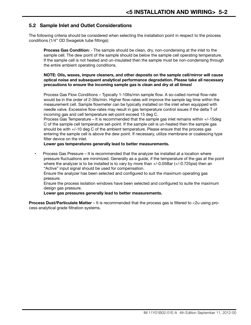 5 installation and wiring> 5-2 | Yokogawa Extractive Oxygen Gas Analyzer TDLS220 User Manual | Page 25 / 84