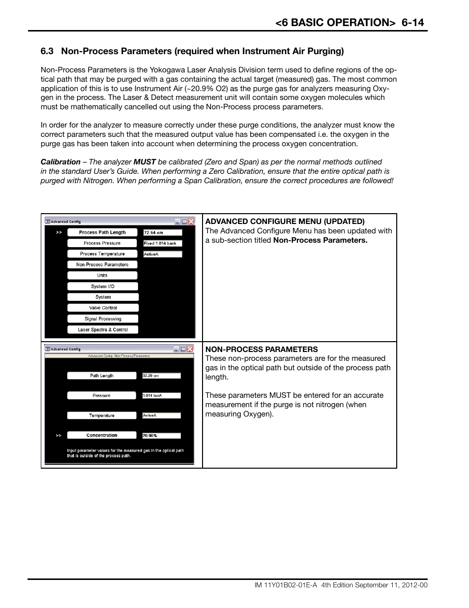 6 basic operation> 6-14 | Yokogawa Extractive Oxygen Gas Analyzer TDLS220 User Manual | Page 44 / 84