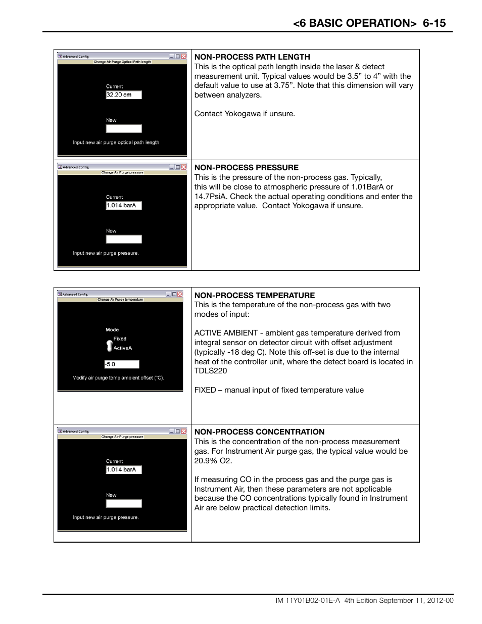 6 basic operation> 6-15 | Yokogawa Extractive Oxygen Gas Analyzer TDLS220 User Manual | Page 45 / 84