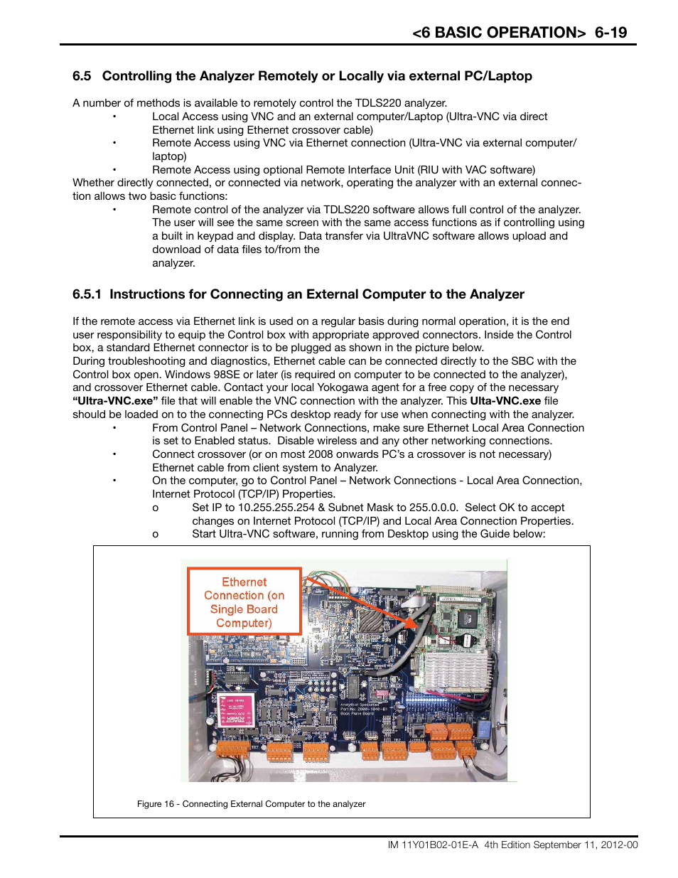 6 basic operation> 6-19 | Yokogawa Extractive Oxygen Gas Analyzer TDLS220 User Manual | Page 49 / 84