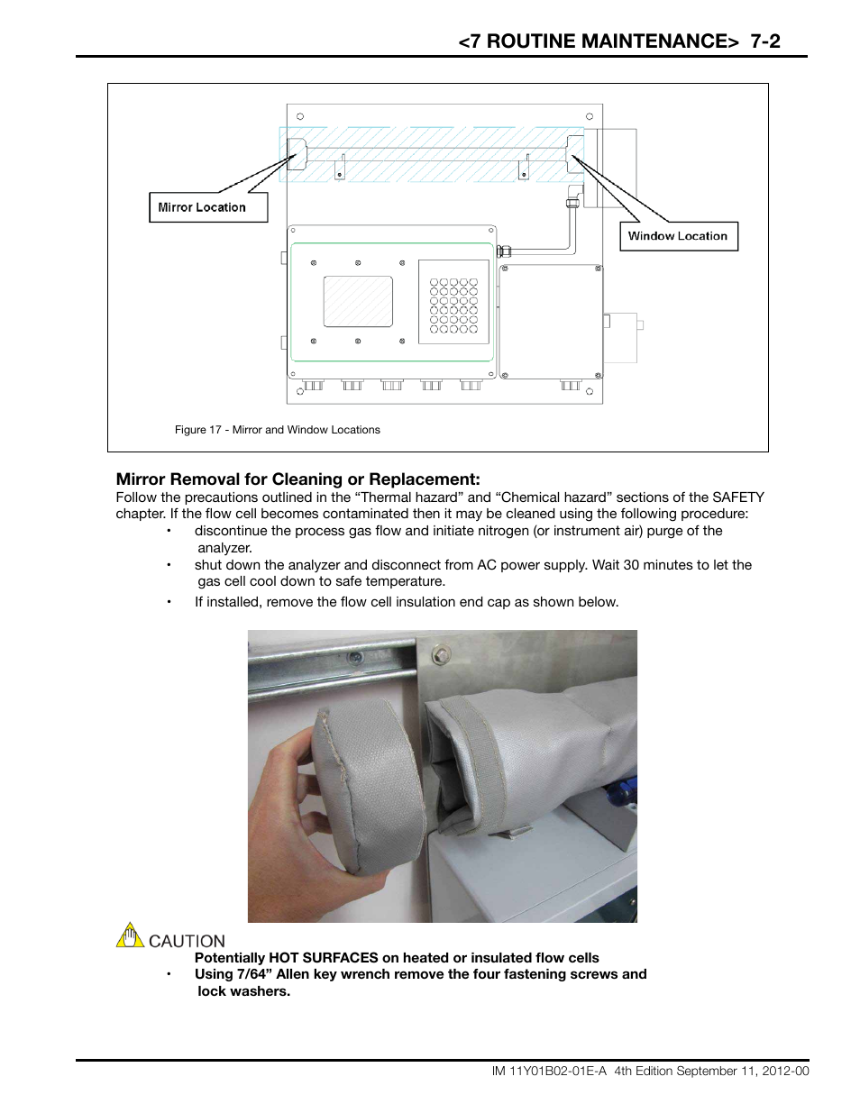 7 routine maintenance> 7-2 | Yokogawa Extractive Oxygen Gas Analyzer TDLS220 User Manual | Page 55 / 84