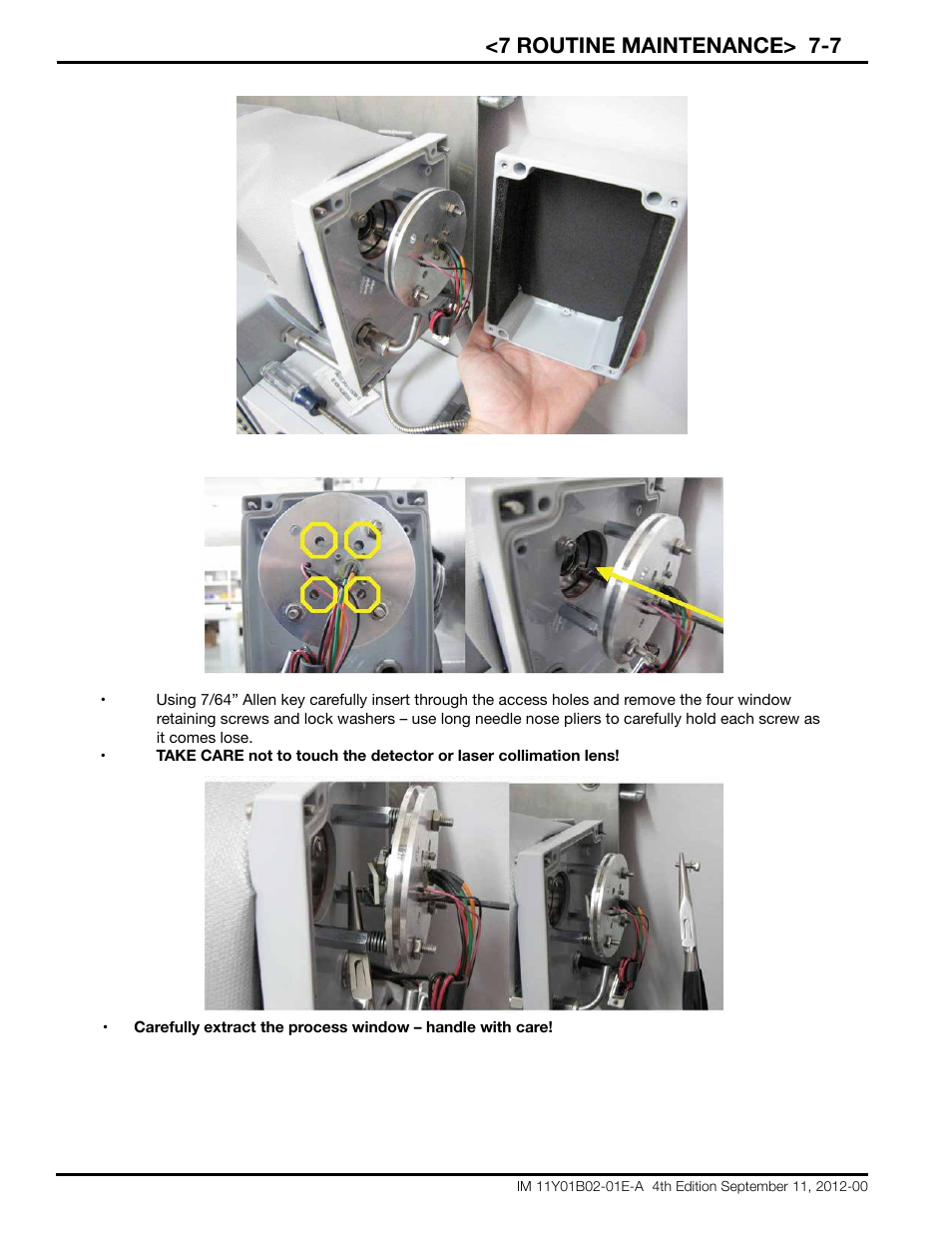 7 routine maintenance> 7-7 | Yokogawa Extractive Oxygen Gas Analyzer TDLS220 User Manual | Page 60 / 84