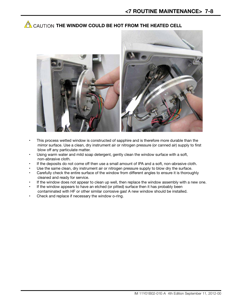 7 routine maintenance> 7-8 | Yokogawa Extractive Oxygen Gas Analyzer TDLS220 User Manual | Page 61 / 84