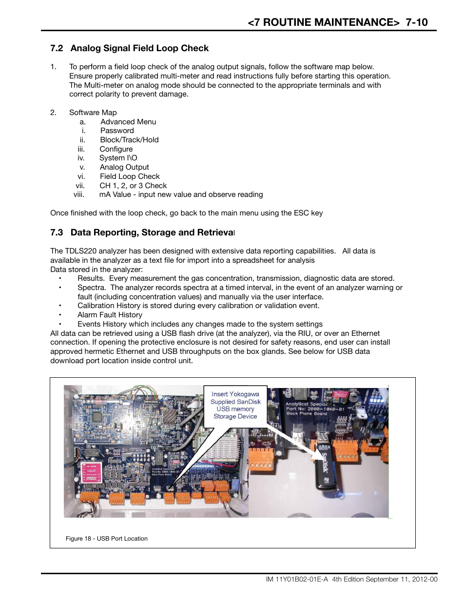 7 routine maintenance> 7-10 | Yokogawa Extractive Oxygen Gas Analyzer TDLS220 User Manual | Page 63 / 84