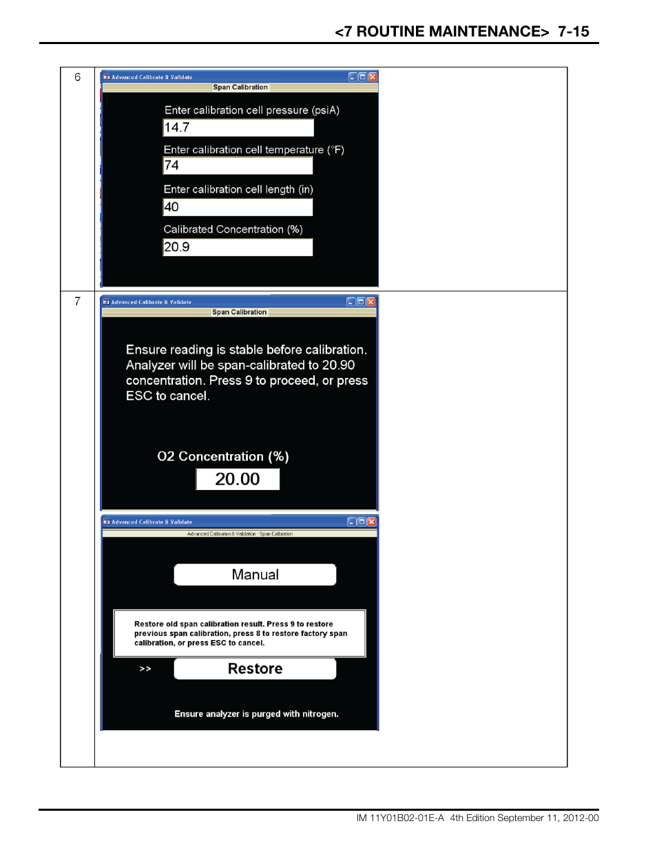 7 routine maintenance> 7-15 | Yokogawa Extractive Oxygen Gas Analyzer TDLS220 User Manual | Page 68 / 84