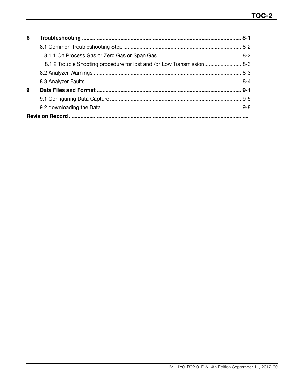 Toc-2 | Yokogawa Extractive Oxygen Gas Analyzer TDLS220 User Manual | Page 7 / 84