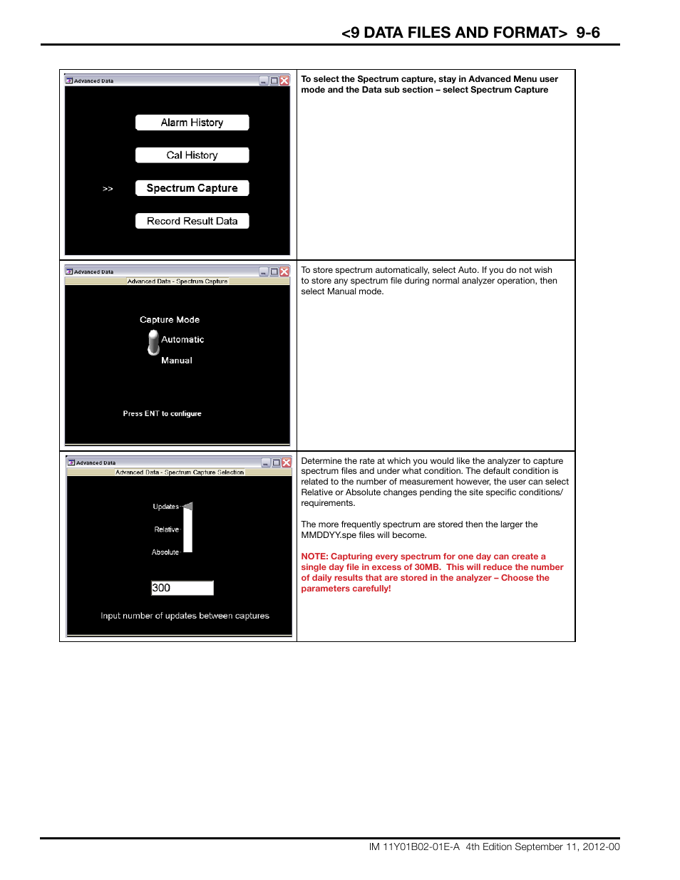 9 data files and format> 9-6 | Yokogawa Extractive Oxygen Gas Analyzer TDLS220 User Manual | Page 78 / 84